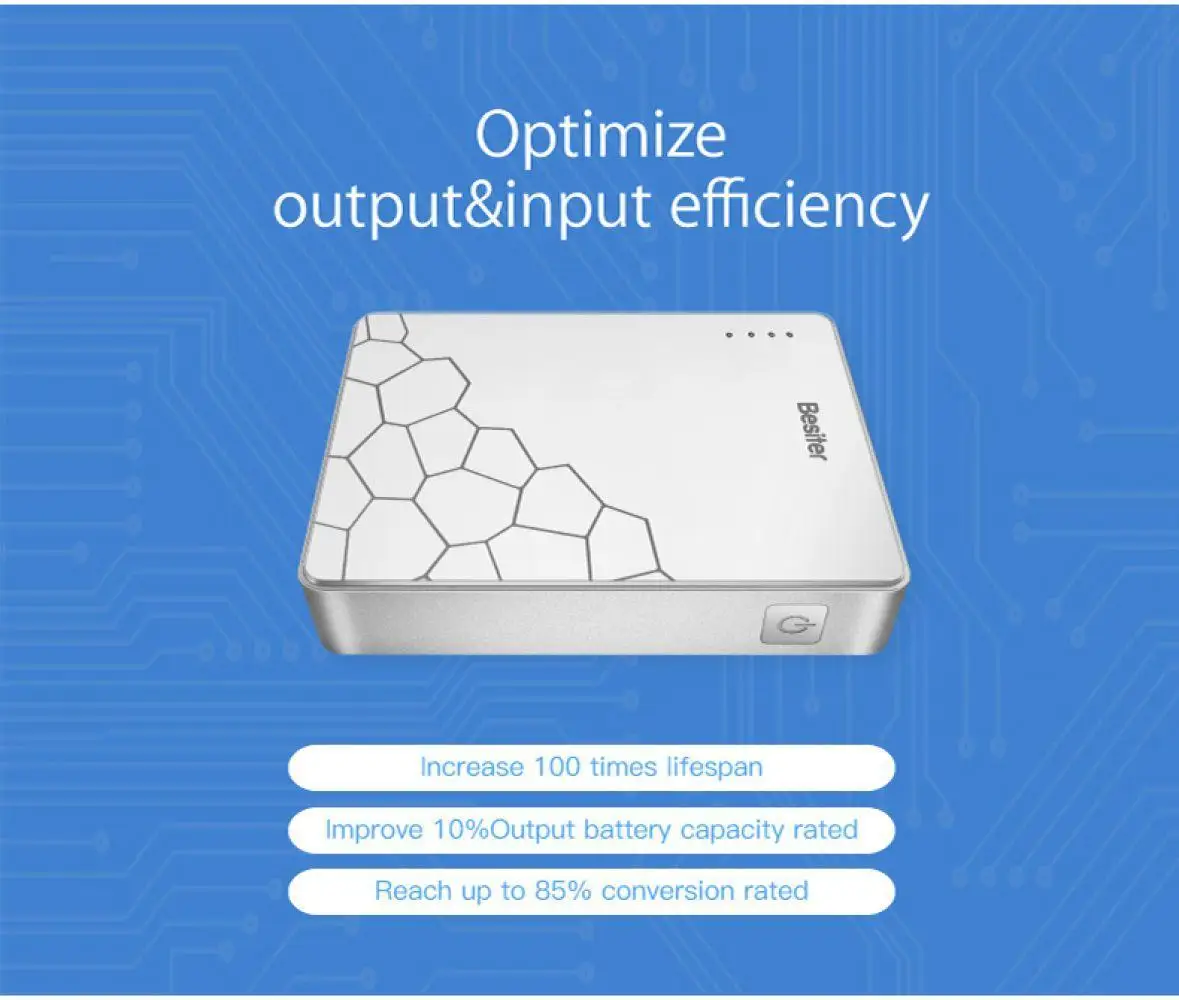 Besiter 10000 мАч Quick Charge power Bank Аккумулятор портативный маленький Poverbank Pawer Bank поставка внешний аккумулятор Poverbank для Xiaomi