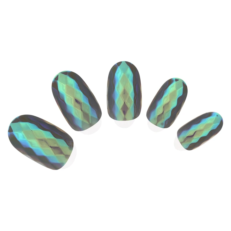 NDK-LX02-08 NADECO Мода Lozenge лицо клей вкладки хром голографическая роскошь нажмите на ногти Советы - Цвет: NDK-LX02-08