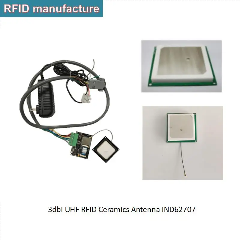 

UHF RFID Circular Polarized 2dbi 3dbi ceramics antenna for TCP IP rfid reader module inventory car/gate access managemet