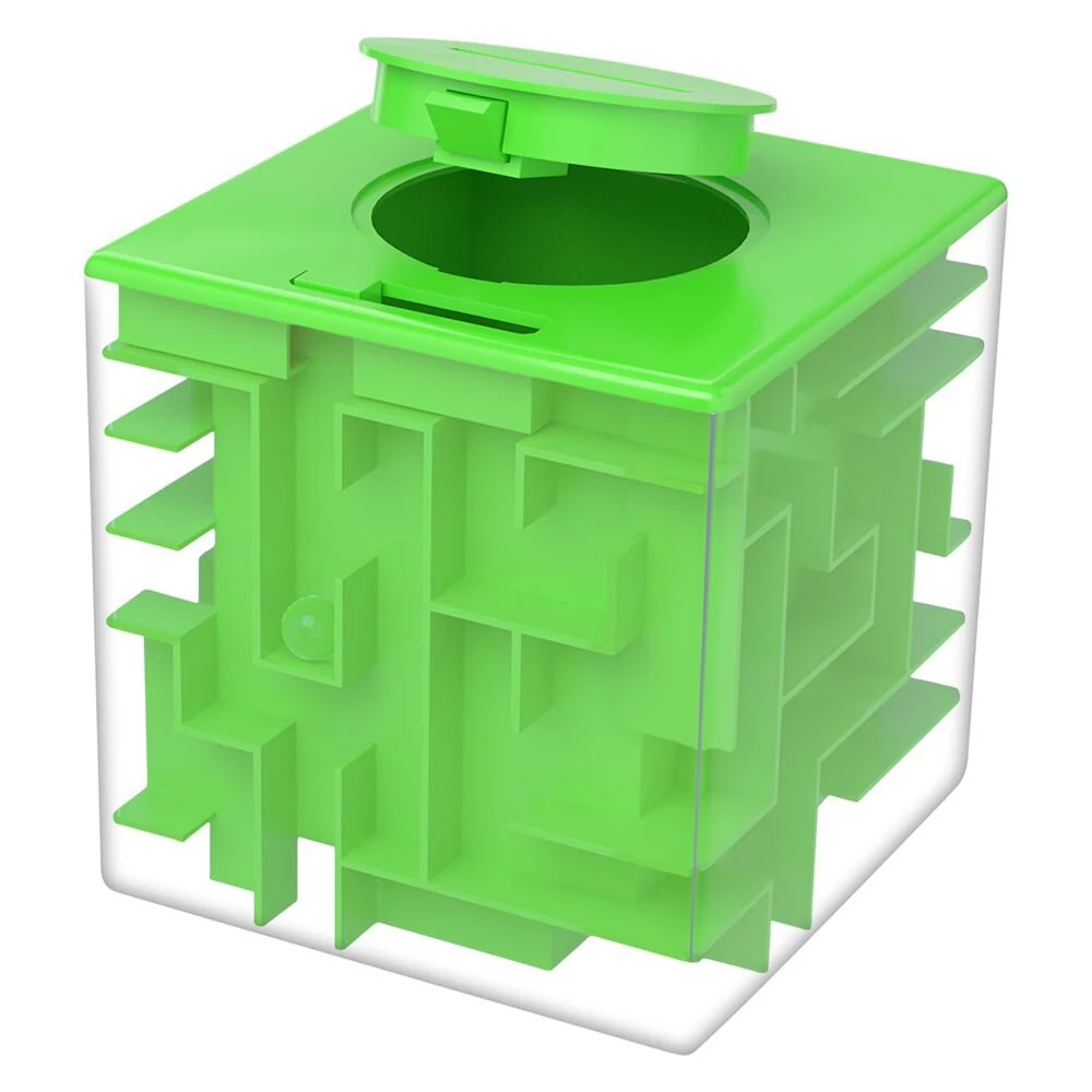 Зеленый 3D копилка, монета, лабиринт, головоломка, копилка, шестигранный лабиринт, Кубик Рубика, коробка, экономия монет, чехол, детские развивающие игрушки - Цвет: Зеленый