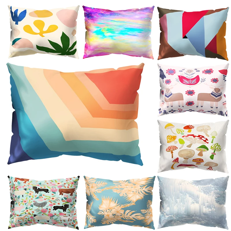 

Rectangle Cushion Cover Geometry Pillow Cover Throw Pillow Case Sofa Car Waist Cushion Cover home decoration accessories
