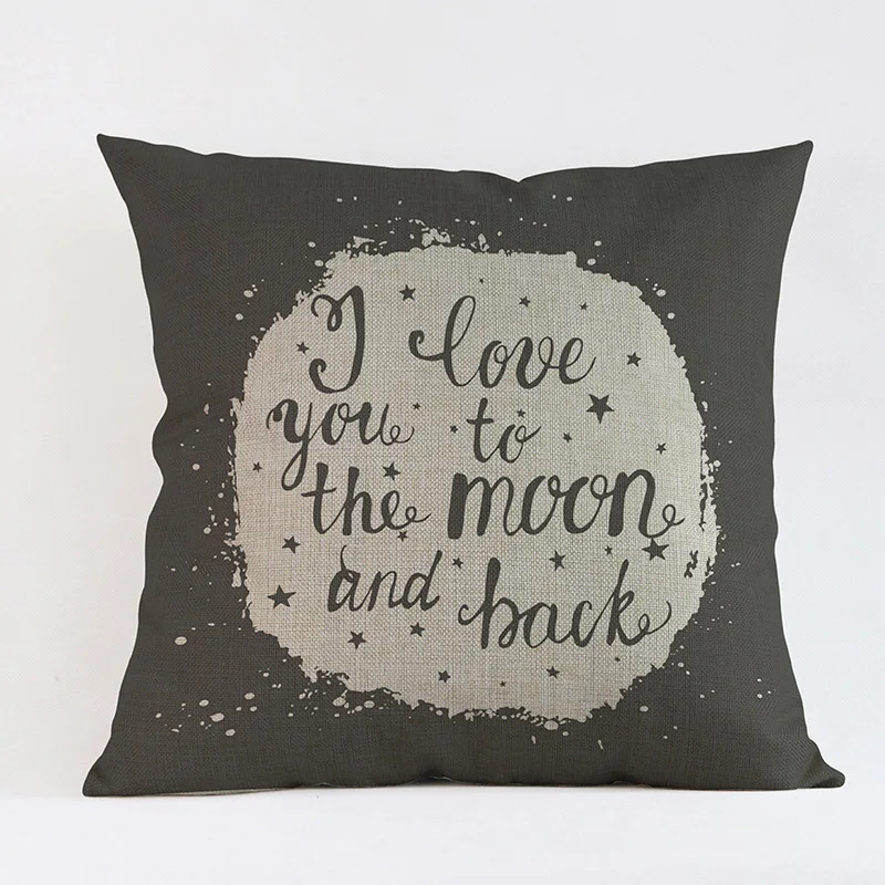 Романтические буквы I Love You To The Moon And Back чехол для подушки домашняя Автомобильная декоративная подушка для дивана чехол для влюбленных милый подарок - Цвет: B