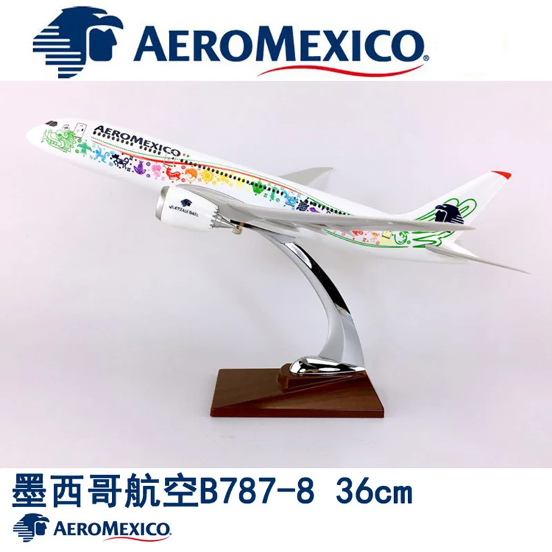 Масштаб 36 см 1:150 модель Boeing AEROMEXICO Airlines с базой Airbus металлический сплав самолет