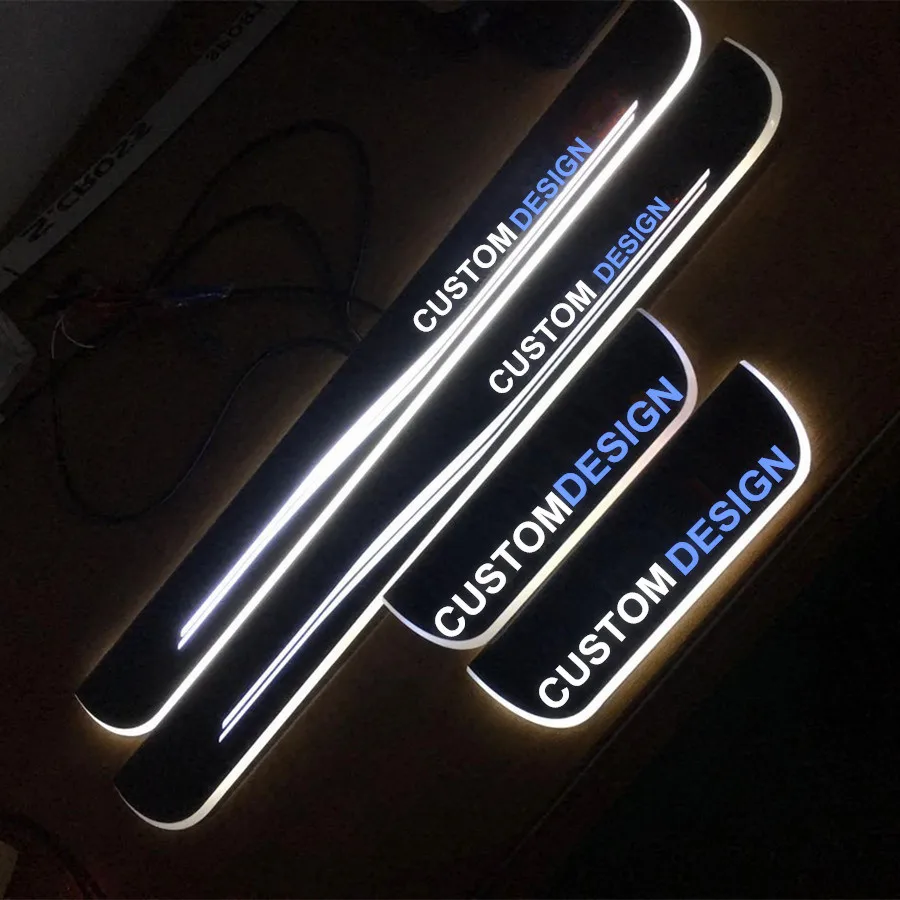 LED динамический Запуск порога пластина вход прикрытие потертостей Отделка Литья