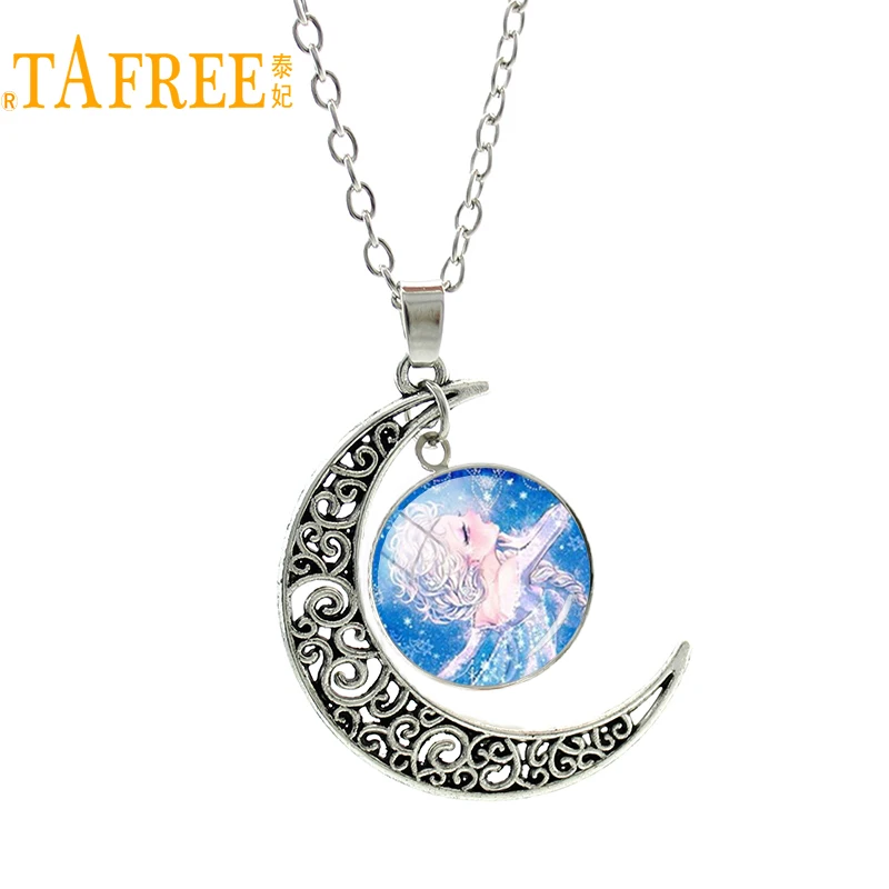 TAFREE серебро Цвет Moon Европейское ожерелье Стиль Снежная Королева Эльза Анна подвеска принцессы Шарм для Сестра девушки мультфильм подарок ES127