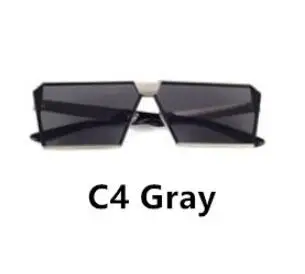 c4 gray Emosnia, трендовые Квадратные Солнцезащитные очки для женщин, UV400, прозрачные солнцезащитные очки, фирменный дизайн, унисекс, солнцезащитные очки, шестигранная Металлическая оправа, мужские оттенки - Цвет линз: c4 gray
