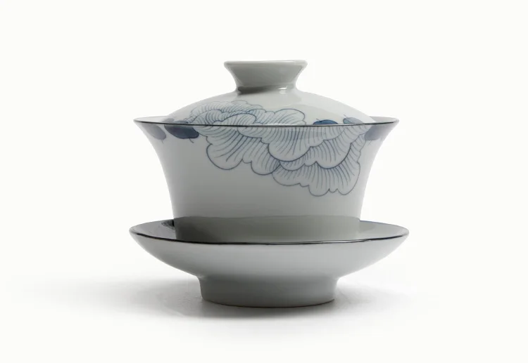 150 мл японский синий и белый Гибискус Gaiwan Master Cup фарфоровый чайник керамическая кофейная чашка винтажный чайный набор кунг-фу