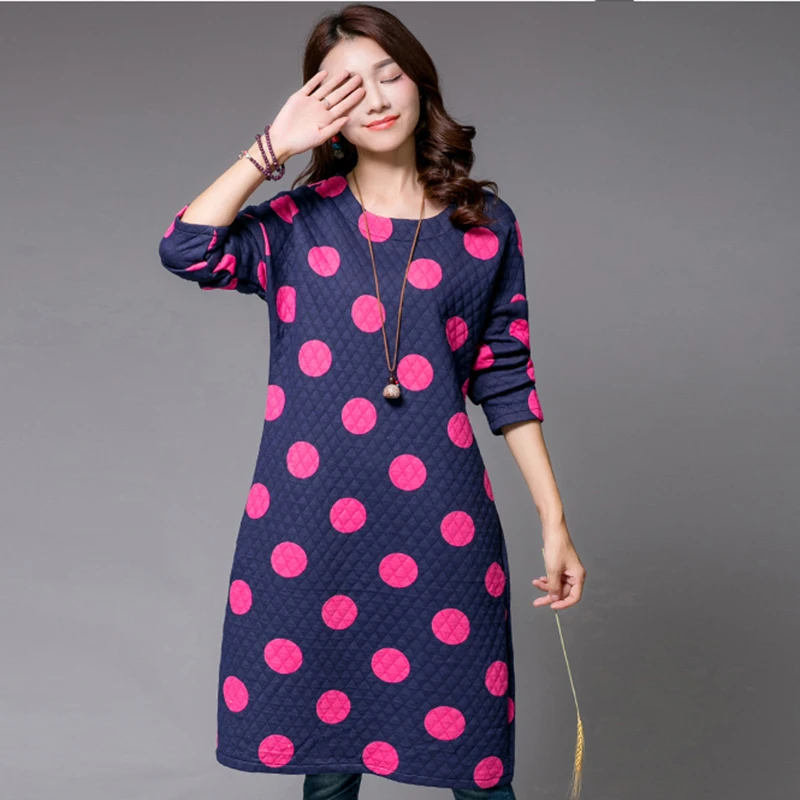 Дамы Новые Модные Платья Красочные Dot Сладкий Стиль Vestidos Повседневная С Длинным