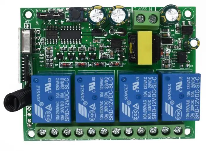 Умный дом 220 V 4CH RF Беспроводная система дистанционного управления/РАДИО переключатель дистанционного управления приемник гаражная дверь ворота 433mhz 315mhz