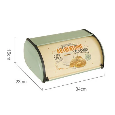 GREEN Французский винтажный хлебный ящик для хранения, подвесной светильник, серый, маленький, с порошковым покрытием, для хлеба, железные коробки для закусок, для кухни, домашний декор - Цвет: GREEN