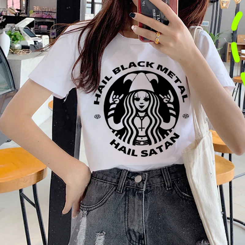 Новая футболка с демоном Сатаной женская мрачным жнецом сатанистом Адом
