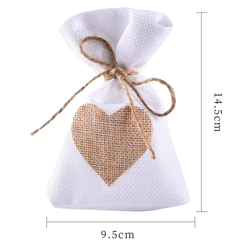 Подарочная сумка из натурального льна 12 шт. подарочная упаковка для свадьбы