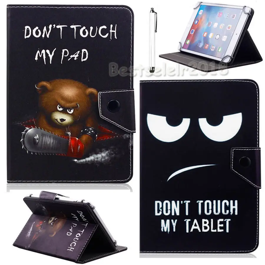 AIBOULLY смешной надписью Don't Touch My Pad Универсальный PU кожаный чехол Обложка для RCA 7