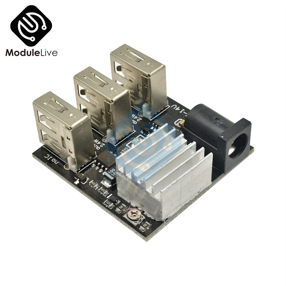 Зарядное устройство с 3 USB портами для Arduino 9 В/12 В до 5 8 А понижающий