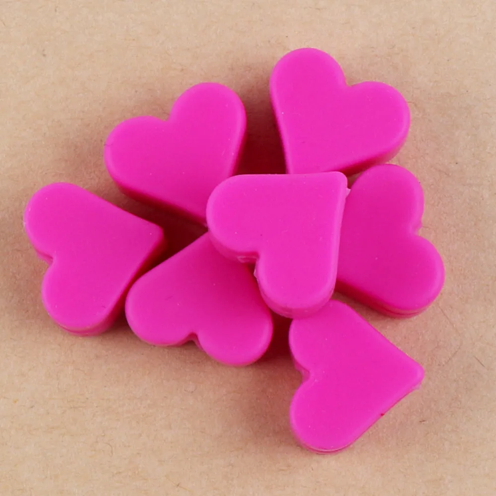 Fuchsia TYRY. HU 30 шт Силиконовые Бусины пищевого класса в форме сердца Детская жевательная для прорезывания зубов бусины для лучшего ухода за младенцем соска аксессуары - Цвет: Fuchsia