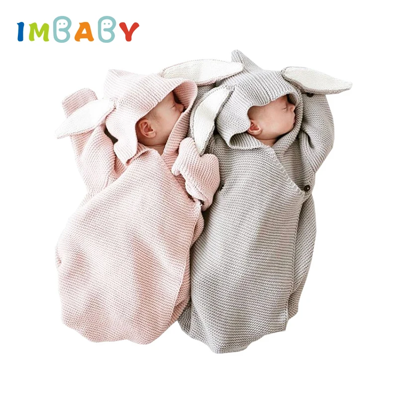 IMBABY 100% хлопок детские одеяла конверт для новорожденных Детские чехлы с заячьими