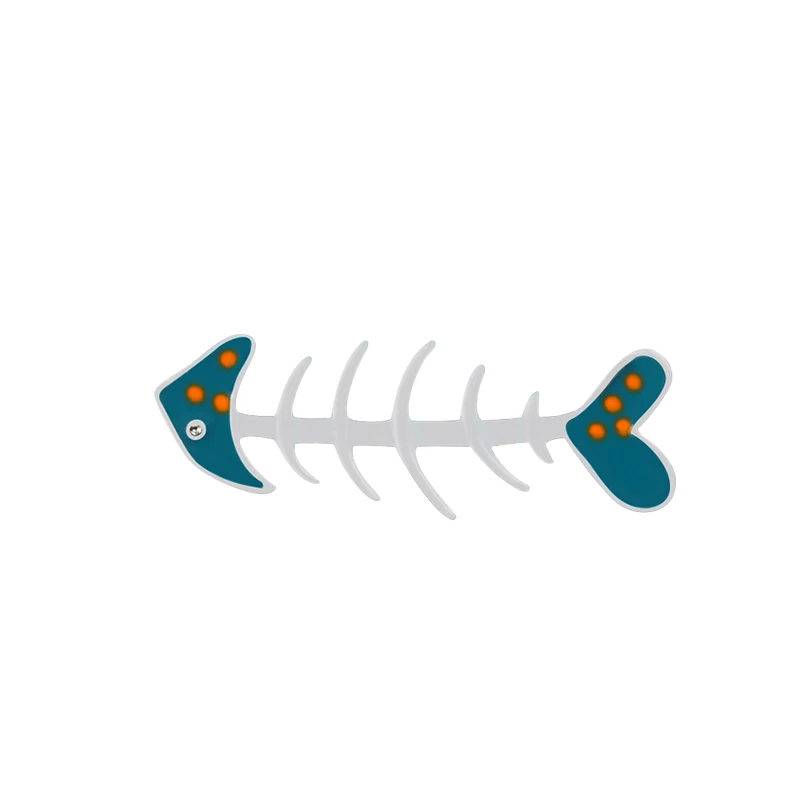 fish bones Мультфильм Милая Кнопка кошка кролик брошь рыбья кость ножницы эмаль булавка пряжка дамы пальто нагрудные значки с животными дети ювелирные изделия подарок - Окраска металла: fish bones