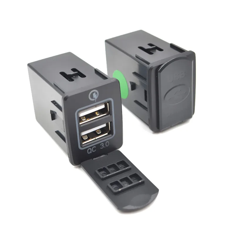 QC3.0 автомобильное зарядное устройство USB адаптер с светодиодный светильник для