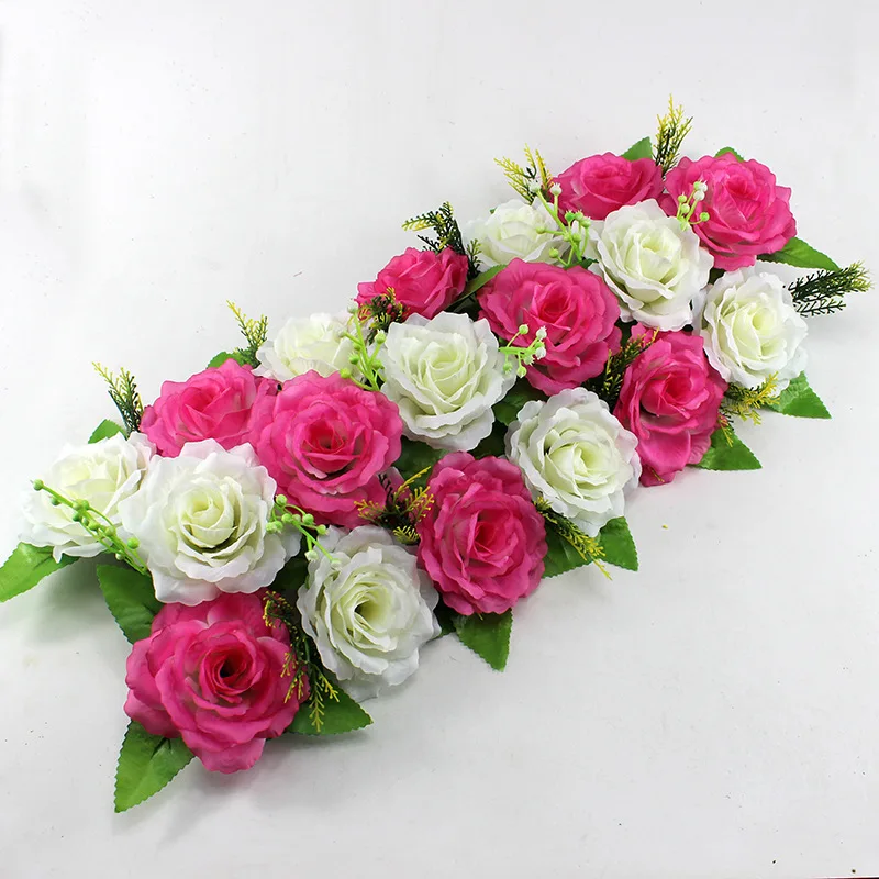 

New Wedding Arch Flowers Top Quality Fashion Wedding Road Lead Flowers Decoracion Para Bodas Artificial Flowers For Decoration