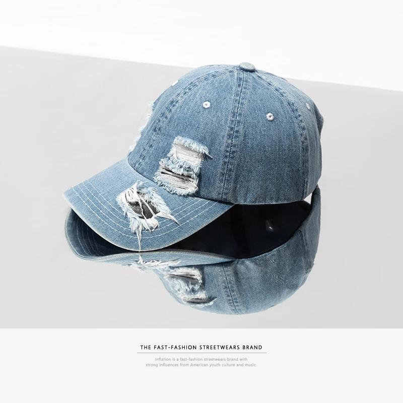 INFLATION Denim рваные поврежденные повседневные бейсболки модная уличная мужская