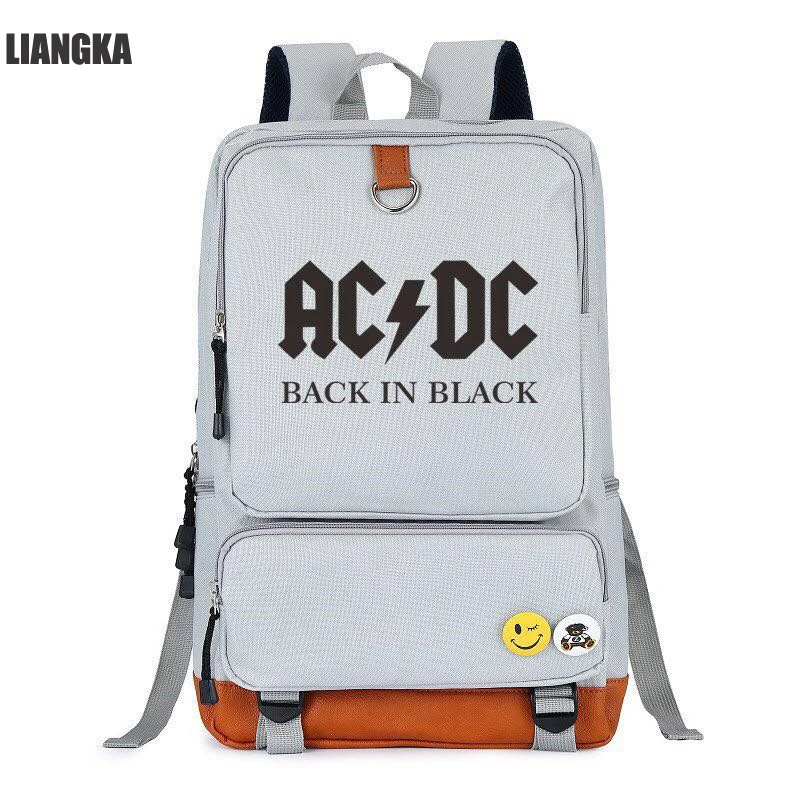 LIANGKA школьный рюкзак для мальчиков и девочек рок группа AC/DC рюкзаки школы холст