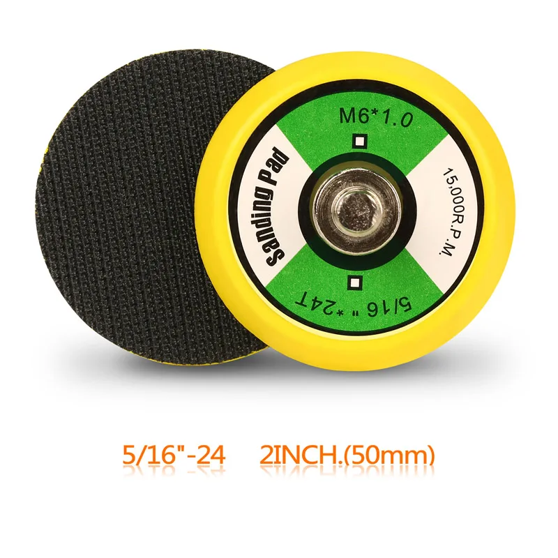 2inch 516-24 Thread SPTA 2 дюйма/3 дюйма/4 дюйма/5 дюймов/6 дюймов крюк и петля задняя пластина Накладка для пневматической Шлифовальной Машины Двойного Действия Полировщик-Выберите нить - Цвет: 2inch 516-24 Thread