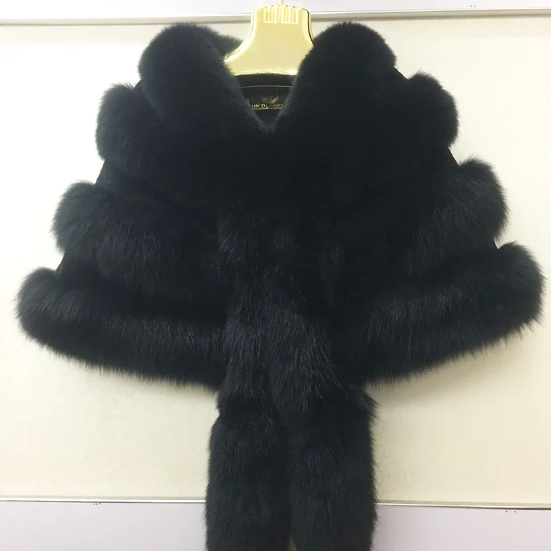 Шали и шарфы из натурального меха новинка 2018 роскошная Пашмина для женщин пончо с