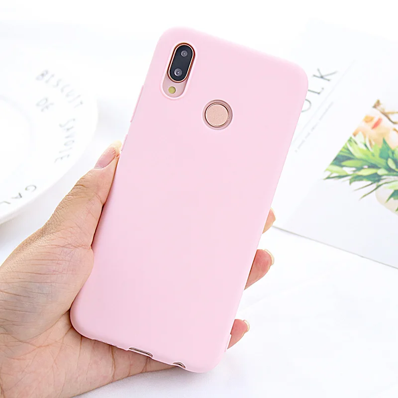 Light Pink Мягкий силиконовый чехол для huawei Y6 Y9 Y7 Prime Y5 Коврики 10 20 Lite P10 P20 P30 на Honor 10 Lite 8X 7C 7A Pro задняя крышка - Цвет: Light Pink
