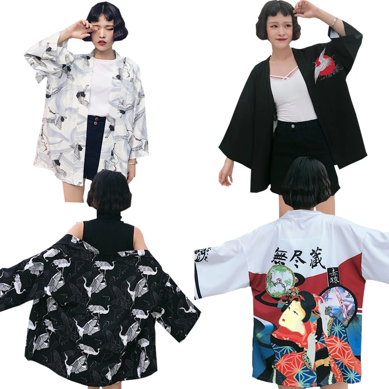 Fashion Harajuku Style Women Shirt Summer Loose Thin Embroidery Print Cardigan Retro Wild Chiffon Sunscreen Clothing Jacket C235 |