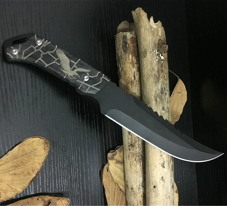 FD21 57 HRC Колчан с деревянной ручкой черный прямой 8 cr13 Многофункциональный
