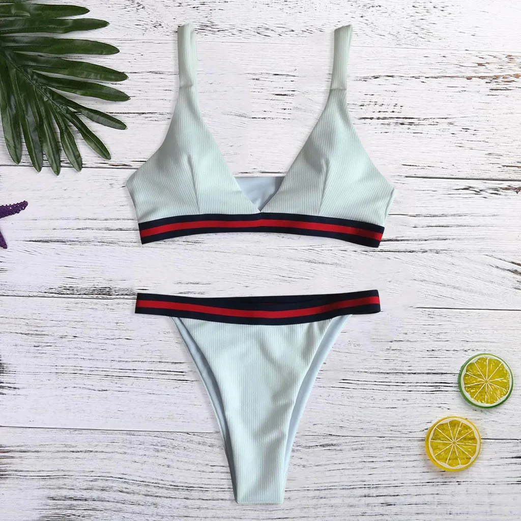 Women Floral Print Bikini Set Swimming Two Piece Swimsuits Swimwear Beach Suit Female Printed Sexy New A30424 | Женская одежда