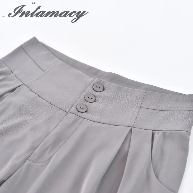 Брюки женские повседневные из 100% шелка с высокой талией|casual pants female|pants femalestraight |