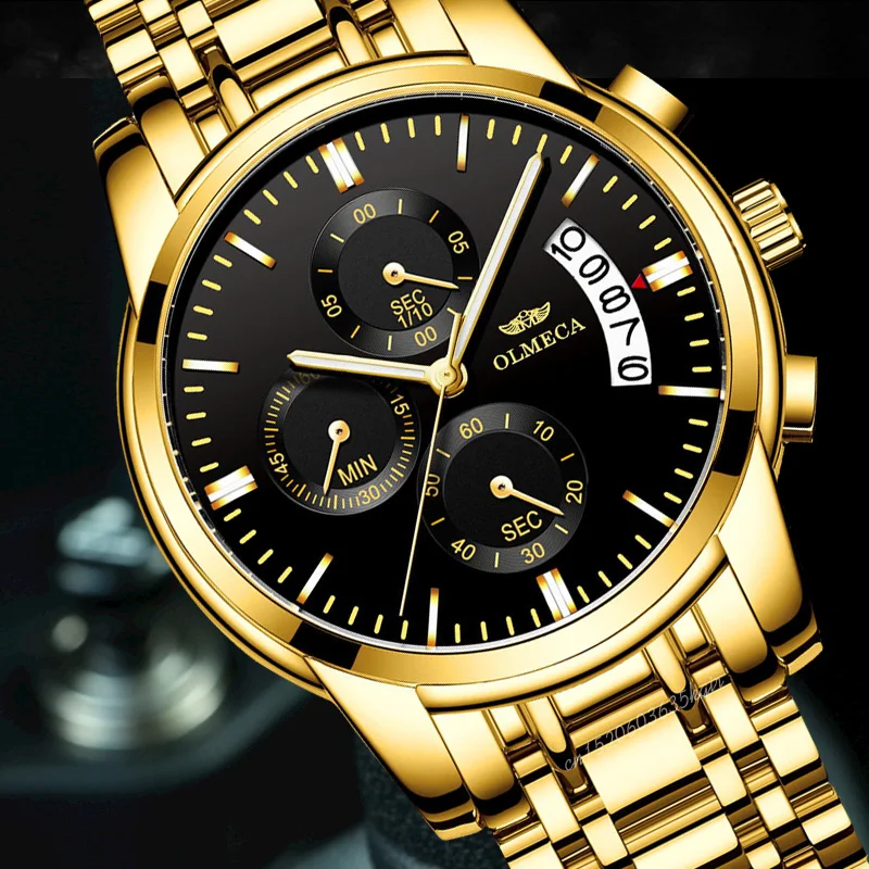 Мужские Бизнес часы из нержавеющей стали водонепроницаемые Relogio Masculino мужские