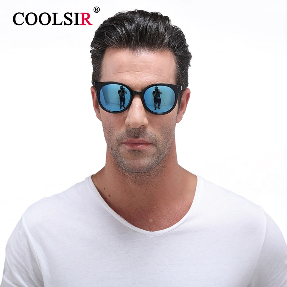 COOLSIR Бренд Поляризованных Мужские Солнцезащитные Очки Пластиковая рамка