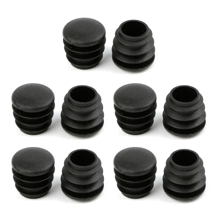 20mm 10 шт черные пластиковые ножки для мебели заглушка для круглых труб - Цвет: 20mm
