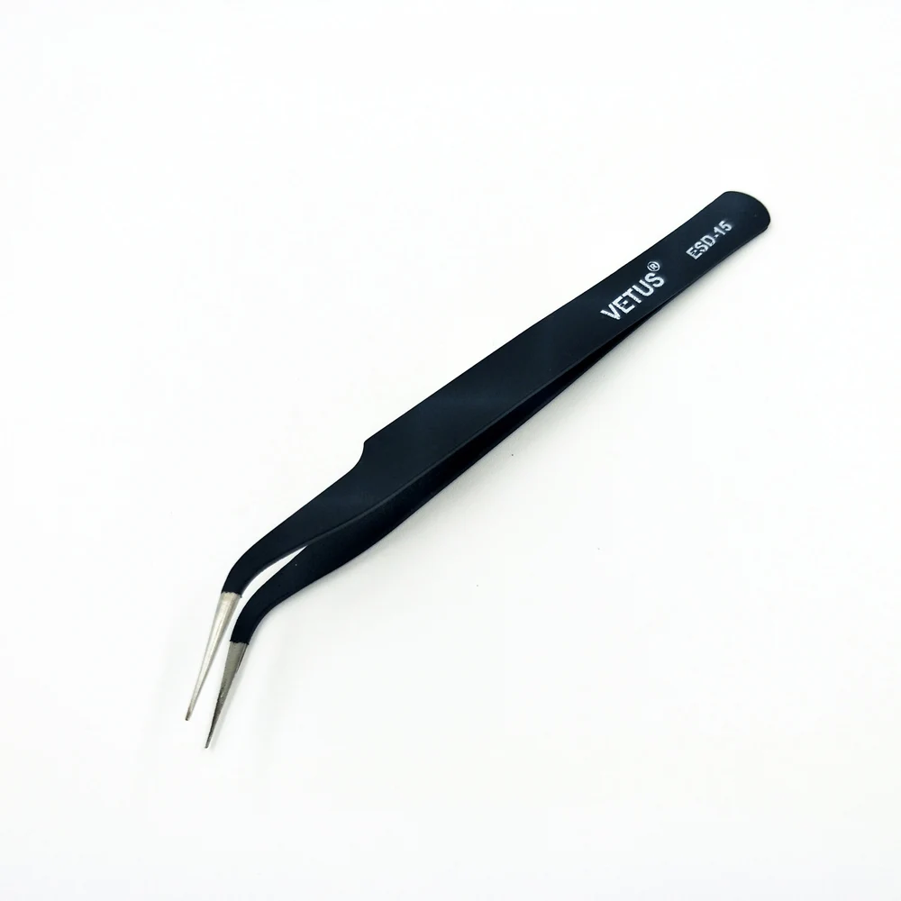 Антистатический ОУР Черный Пинцет из нержавеющей стали Гальваническое