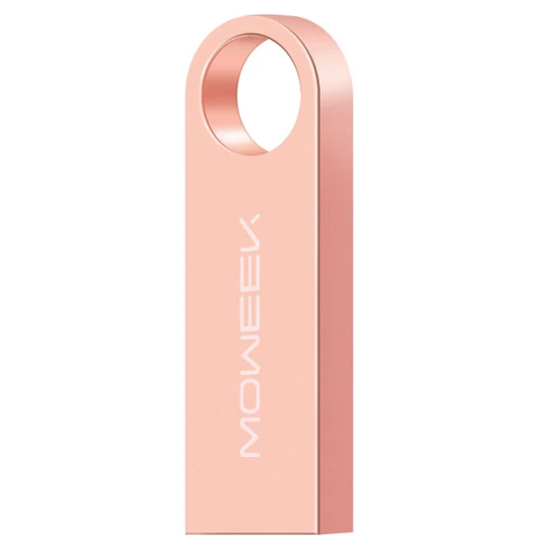 Rose Gold Moweek USB флеш-накопитель 64 ГБ 32 ГБ 16 ГБ 8 ГБ 4 ГБ флеш-накопитель 128 ГБ флеш-накопитель водонепроницаемый металлический USB 2,0 U диск cel usb флешка в подарок - Цвет: Rose Gold