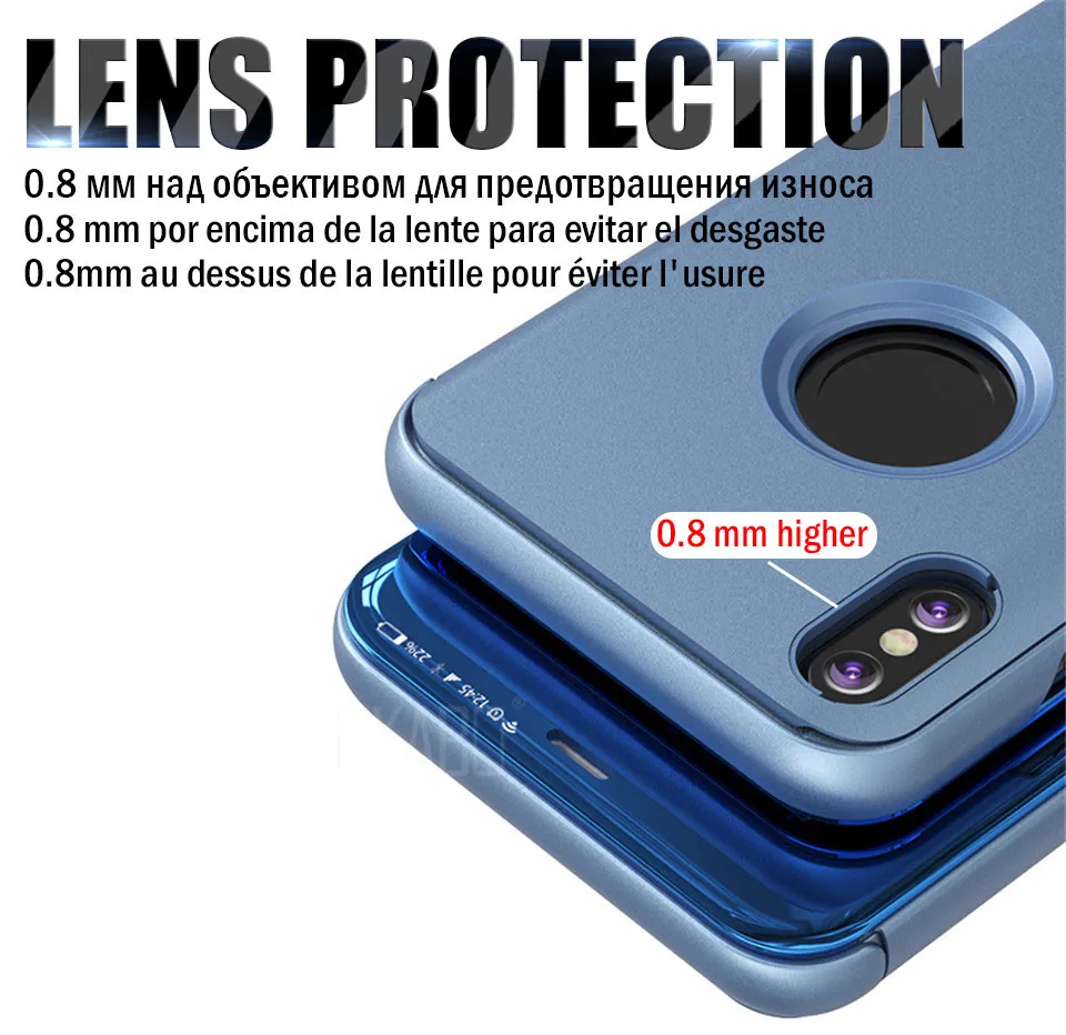 Умный зеркальный чехол для телефона Apple IPhone XS X 7 Plus 8 6 S 6 Plus защитный чехол для IPhone X XS XR XSMAX поддержка откидная крышка