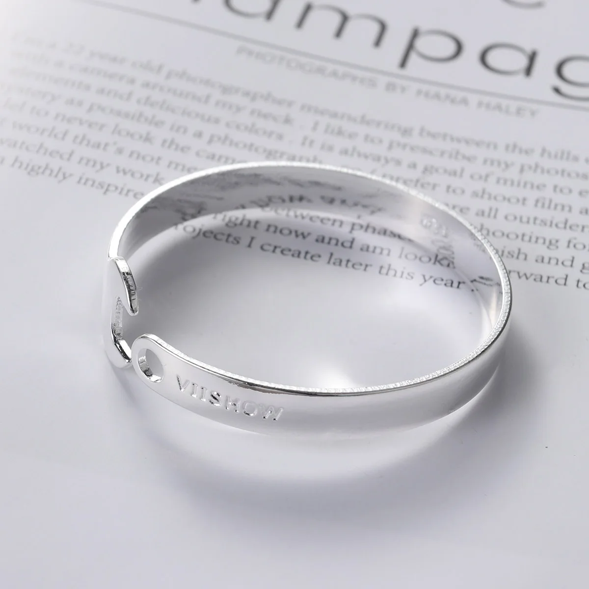 Vintage Retro Open Bracelet Wrench Shaped Unisex Titanium Steel Bangle for Women Men(Silver