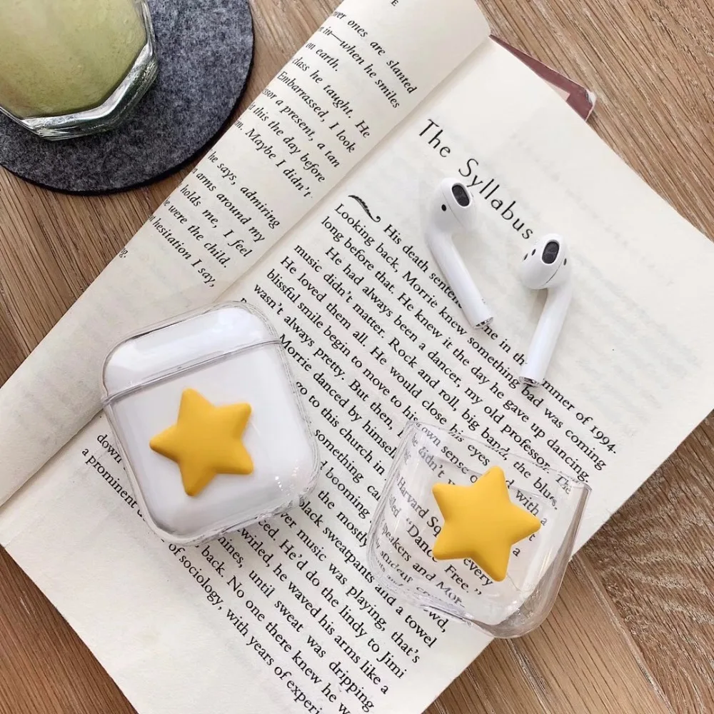 Прозрачный чехол для airpod PC Bluetooth беспроводные наушники AirPods Apple Box star прозрачный
