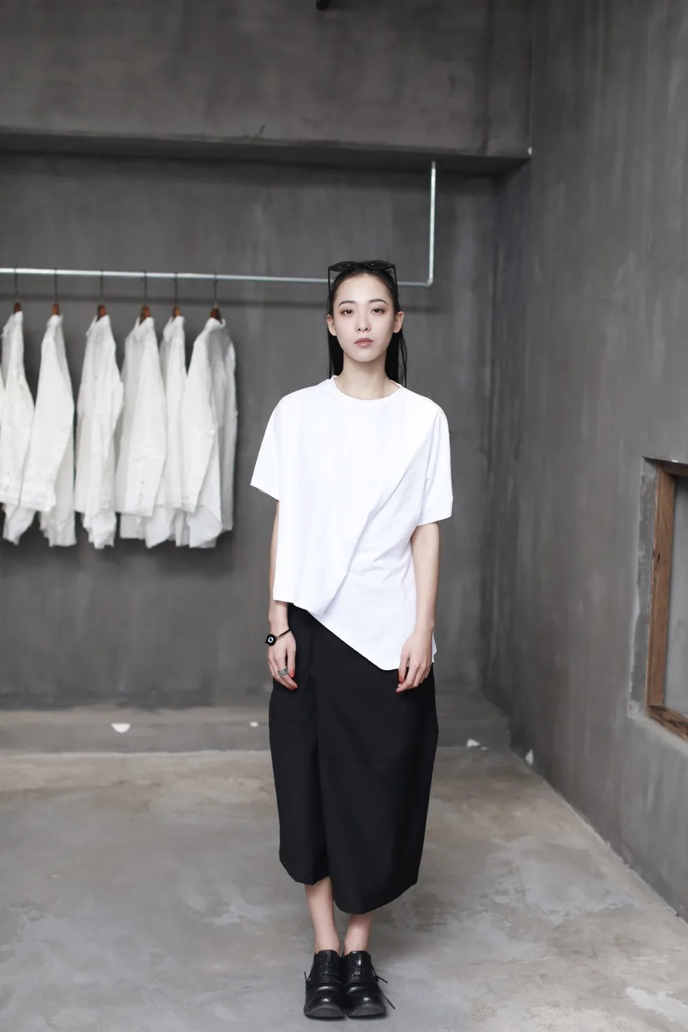 Женская летняя футболка с коротким рукавом и асимметричным дизайном|cotton t-shirt women|t