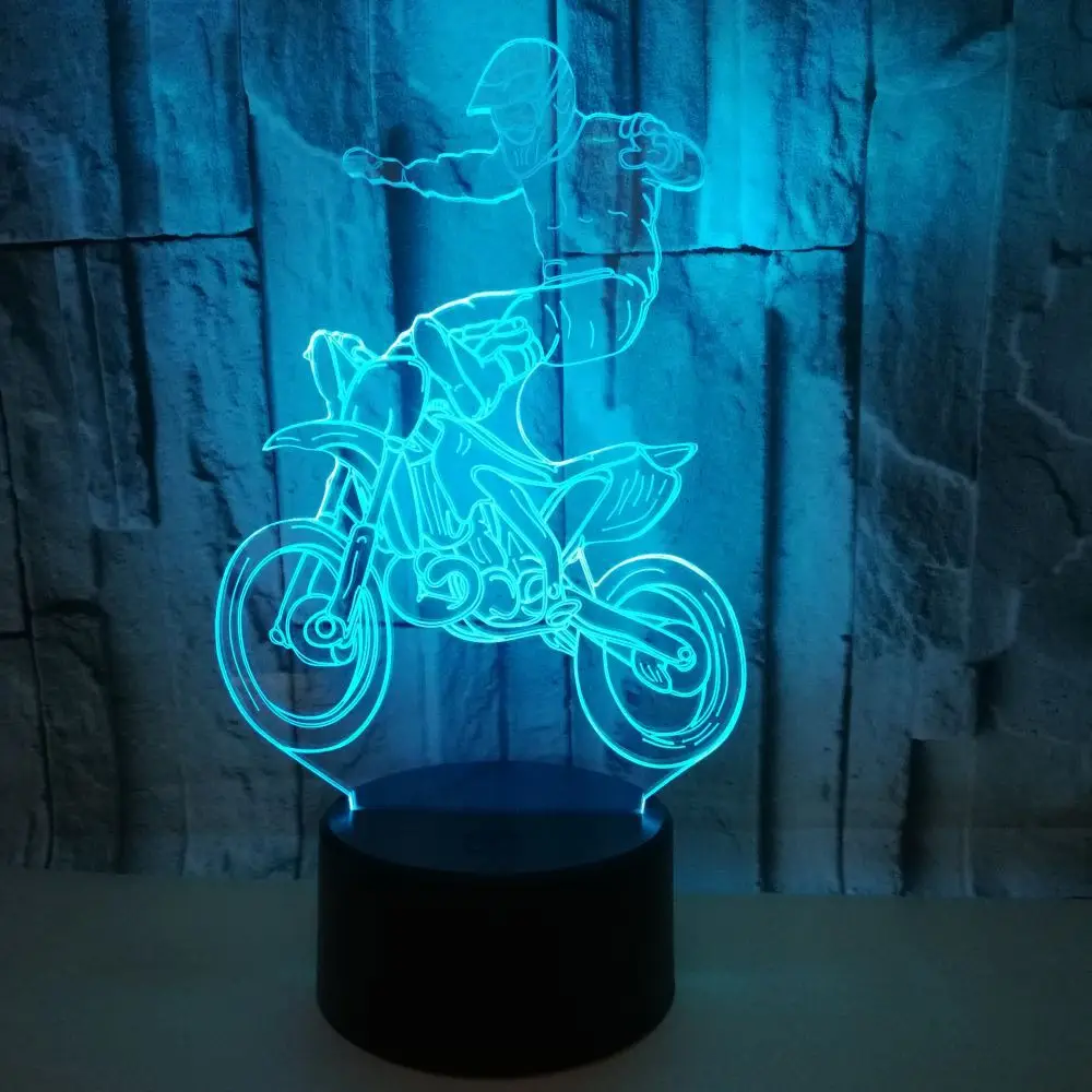 Мотоциклетная 3d лампа цветной сенсорный светодиодный визуальный подарок