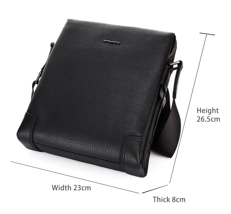 Black Shoulder Bag YINTE, мужские сумки-мессенджеры, мужские сумки из натуральной кожи на плечо, модная кожаная сумка для Ipad, сумка через плечо, портфель, 8369-13 - Цвет: Black Shoulder Bag