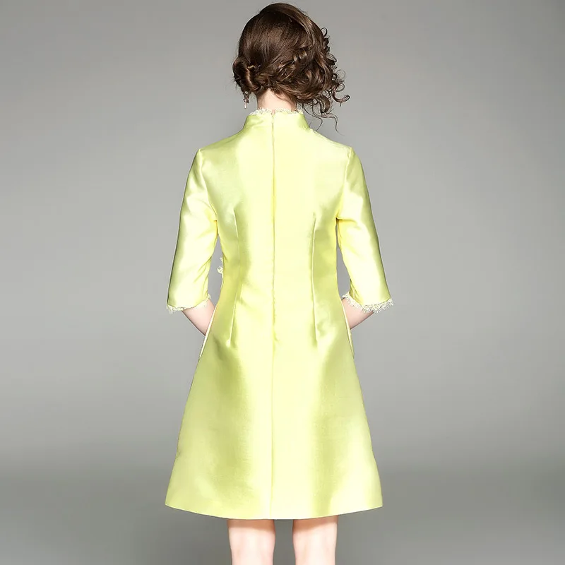 2018 сезон весна лето Платье из новой коллекции элегантность в рукавом Cheongsam