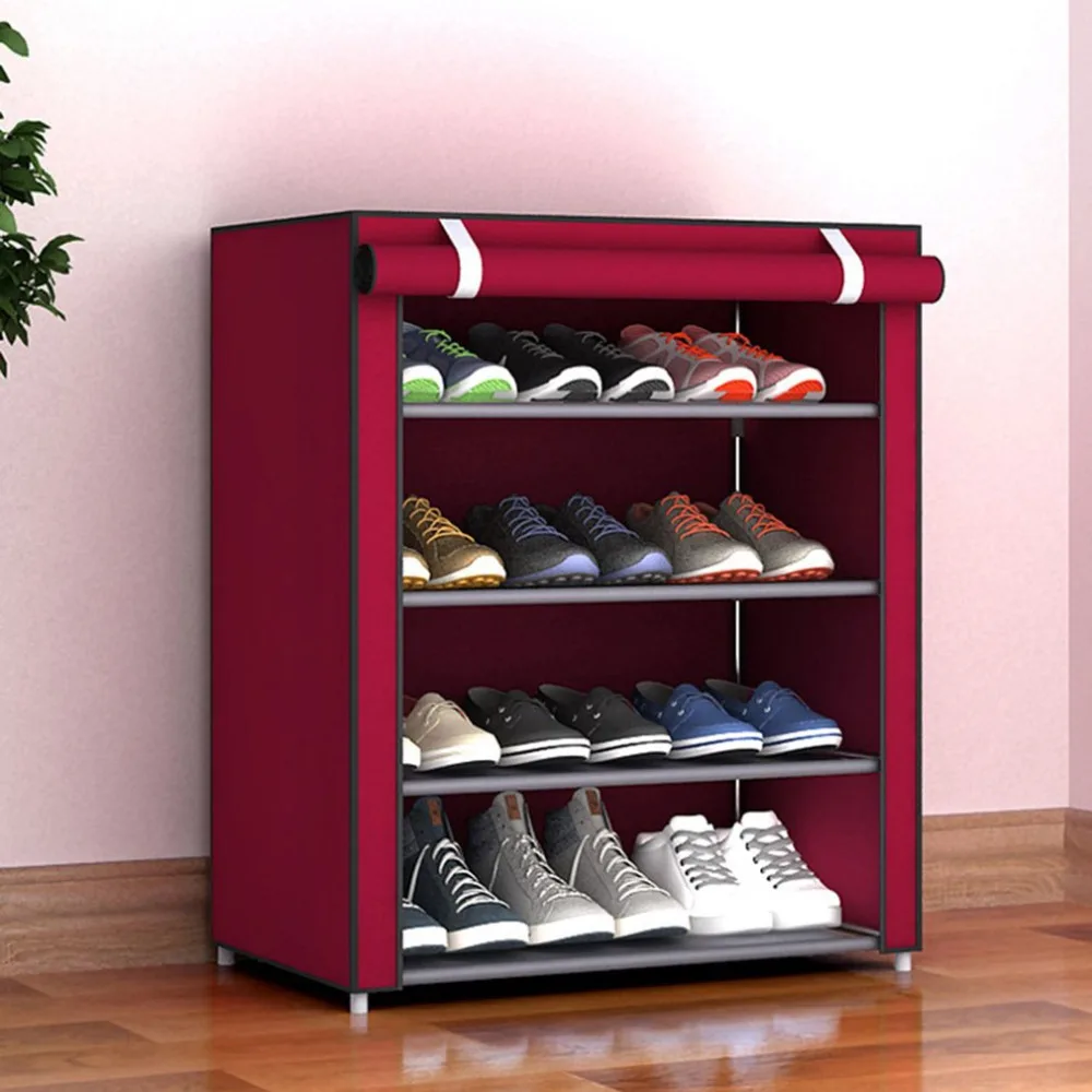 5 уровней DIY Большая емкость полка для обуви нетканый стоячий стеллаж хранения