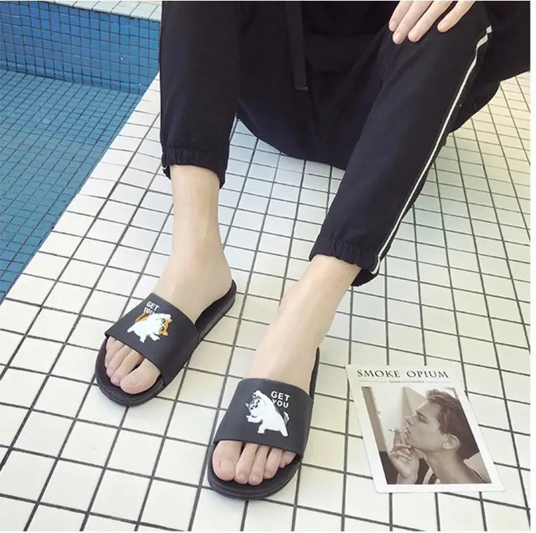Мужские домашние тапочки мужские Нескользящие туфли из ПВХ на плоской подошве; сезон весна-лето мужские домашние шлепанцы без застежки на мягкой подошве для ванной; SH022002M