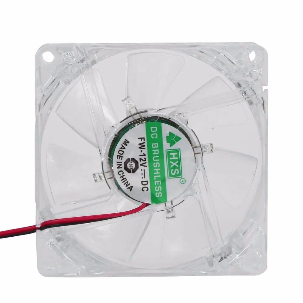 12V 0.20A 80x80x25mm вентилятор компьютера 4 светодиодный бесшумный ПК компьютер чехол