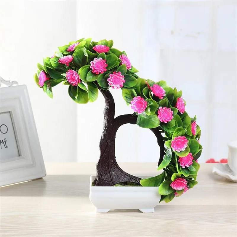 Искусственные растения Flone поддельные зеленые приветствуем бонсай-сосна