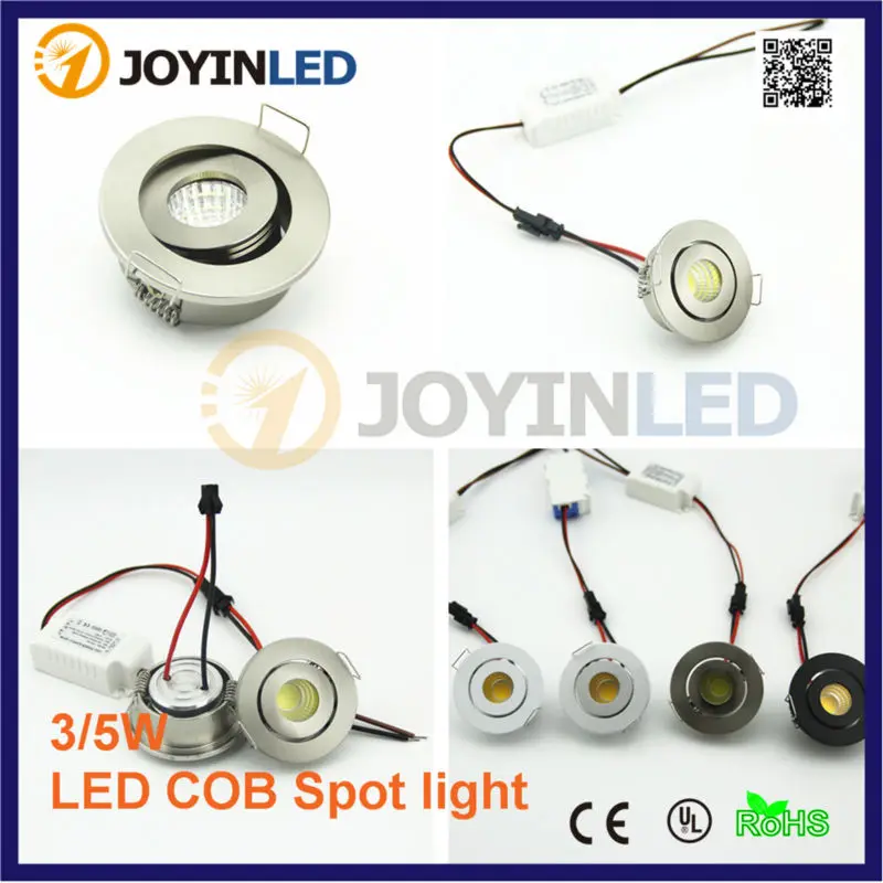 

100PCS/LOT Hot Sale 3W LED COB MINI Downlight Dimmable Recessed LED Lamp Spot Light AC220 AC110V