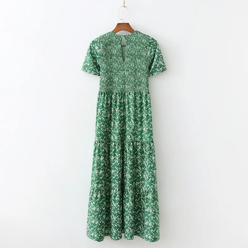 Повседневное Новое Женское платье с коротким рукавом и круглым вырезом